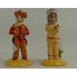 Royal Doulton Bunnykins figures Indian DB202 and Cowboy DB201 (Both UKI Ceramics) (2) (both boxed