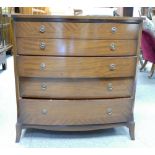 Reproduction Bow Fronted Chest of 5 drawers