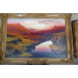 Brian Horswell 'Moorland sunset' Oil on canvas, signed and framed.