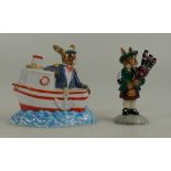 Royal Doulton Bunnykins figures Ship Ahoy DB279 (UKI Ceramics with cert) and Piper DB191 (Pascoe