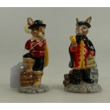 Royal Doulton Bunnykins figures Cavalier DB179 (Pascoe and Co) and Town Crier DB259 (with cert)