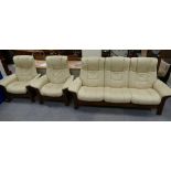 3 Piece leather suite (settee and two chairs)