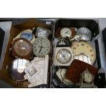 A collection of 20th Century electric and mechanical mantel clocks (2 trays)