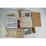 A collection of postcards and effects relating to Alfred Gratton who served in both WW1 and WW2