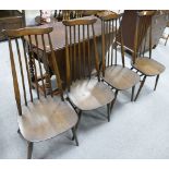 Set of 4 retro vintage mid-century Ercol dining chairs (4)