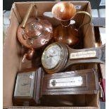 A collection of items to include copper kettle,
