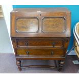 Early 20th Century oak 2 drawer bureau