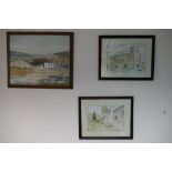 Two local artists watercolours Caverswal