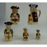 A graduated set of Tony Wood Toby jugs,