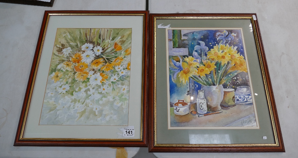 Two Original Framed Still Life Watercolo