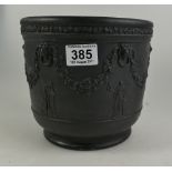 Wedgwood black basalt jardiniere decorat