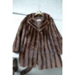 Cairds Labeled fur jacket, approx size 16/18, 3/4 length.