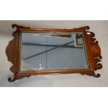 Mahogany inlaid Edwardian wall mirror