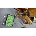 20th Century Child's rocking horse and a small football games table. (2)