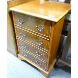 Reproduction yew wood inlaid cross banded cabinet