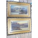 Two oil on canvas Highland/Scottish scenes signed by David Hex in period frames. (2)