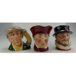 3 Royal Doulton Character Jugs to include The Cardinal, Beefeater D6206 and The Busker D6775 (3)