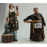 Royal Doulton figures Jovial Monk HN2144 and The Blacksmith HN2782 (missing pliers) (2)