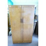 Birds Eye Maple Art Deco Gentleman's fitted 2 door wardrobe.