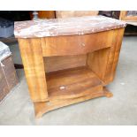 1930's Art Deco style marble topped side cabinet