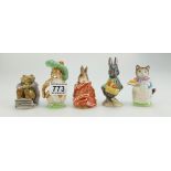 Beswick Beatrix Potter figures, Benjamin Bunny BP4, Mr Jackson BP3B, Poorly Peter Rabbit BP3B,