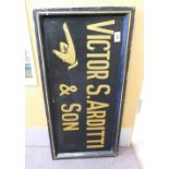 Sign written board for Victor S Arditti & Son. Size 80cm x 40cm.