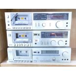 Three pieces of Hi-Fi stereo equipment to include two Technics stereo cassette decks and a Hitachi
