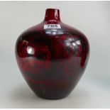 Royal Doulton flambe wood cut vase height 23.5cm