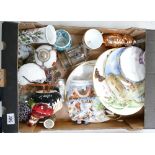 A mixed collection of ceramic items to include Staffordshire style figure, clockwork aquarium type