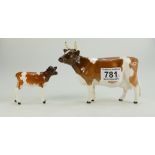 Beswick Ayrshire Cow 1350 and Calf 1249B(2)