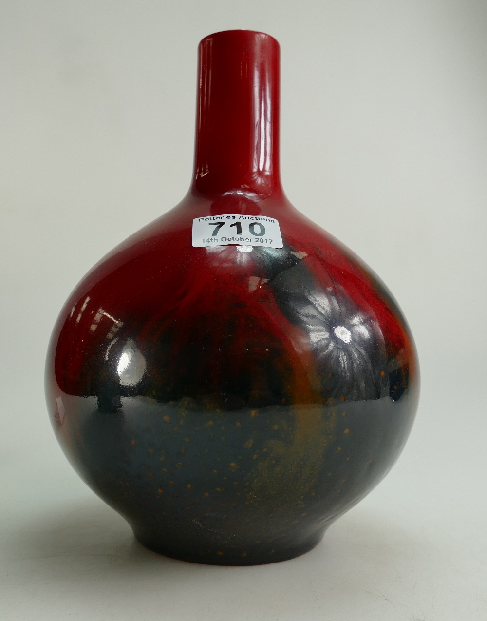 Royal Doulton flambe veined vase height 25cm