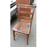 Dark oak Victorian hall chair