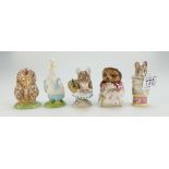 Beswick Beatrix Potter figure, Mrs Tiggywinkle takes Tea, Thomasina Tittlemouse, Mr Drake