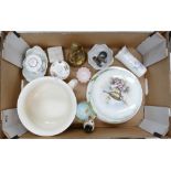 A mixed collection of items to include Royal Albert decorative wall plates, brass ornamental