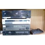 Stereo separate audio equipment to include Teac Tape Cassette player, Echo chamber for TV Karaoke,