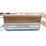 Teak cased Unitra D401 valve radio set.