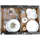 A mixed collection of ceramic items to include boxed Aynsley comport, Crown Staffordshire decorative