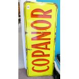 Enamel sign, French Coppenall red text on yellow back ground. Size 1m x 37cm