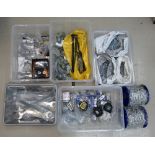 A large collection of civil engineering equipment to include chain links, door handles and locks,