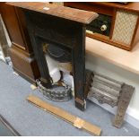 Victorian cast iron fire surround and 2 similar fire fenders (3)