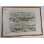Large framed London illustrated news print relating to the death of Lord Raglan's death at the