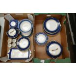A collection of Lawley's For Phillips' Cobolt blue and gilt decorated dinner ware to include