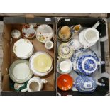 A mixed collection of ceramic items to include Spode Italian patterned tea pot together with similar