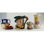A collection of items to include Royal Doulton large character jug Pied Piper D6403, damaged