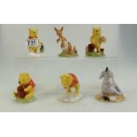 Royal Doulton Winnie The Pooh figures, Winnie and Paw marks, Kanga and Roo, The More it Snows,