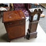 A reproduction Victorian styled inlaid cross banded side cabinet with a small reproduction cabinet/