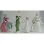 Royal Doulton figures Bride HN2873, Spring Morning HN1922, Lorna HN2311 (Seconds) and Charmed HN4445