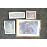 A collection of framed prints with fantasy and historic themes. (4)