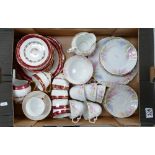 A mixed collection of tea ware to include Stanley floral decorated part tea set, together with