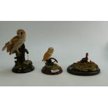 A collection of Border Fine Arts figures to include Barn Owl on a Wheel, Mallard RW4 and Country